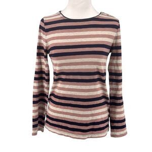 J. Crew Striped Long-Sleeve Shirt w/ Gold Button Accents Sz S EUC Casual